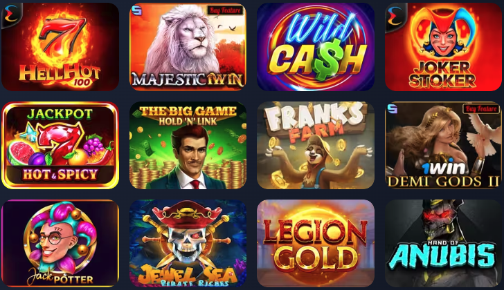 Le lobby des jeux de casino en ligne